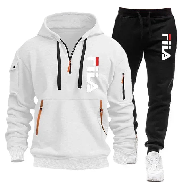 Men's Hooded Sportswear Tracksuit Set (Pullover Hoodie & Matching Joggers)