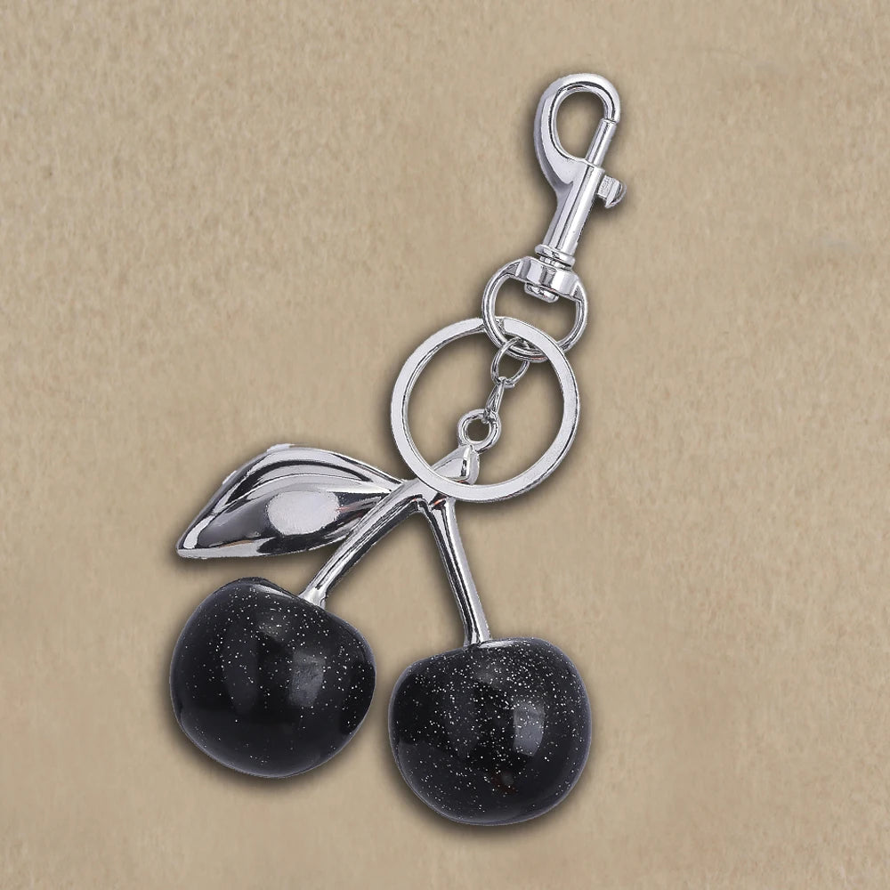 Delicious Red Fruit Crystal Cherry Pendant Keychain | Coach Bag Charm & Jewelry Gift