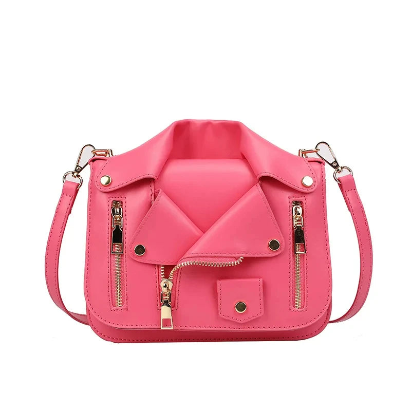Women's Leather Jacket Style PU Crossbody & Shoulder Bag