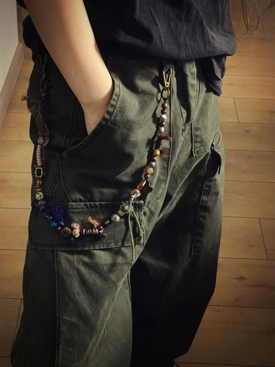 Boho Evil Eye Braided Rope & Gold Chain Strap for Women's Bags