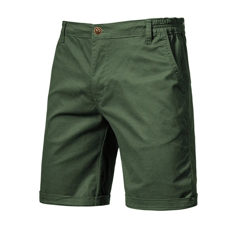 Men's 100% Cotton Elastic Waist Casual Cargo Shorts