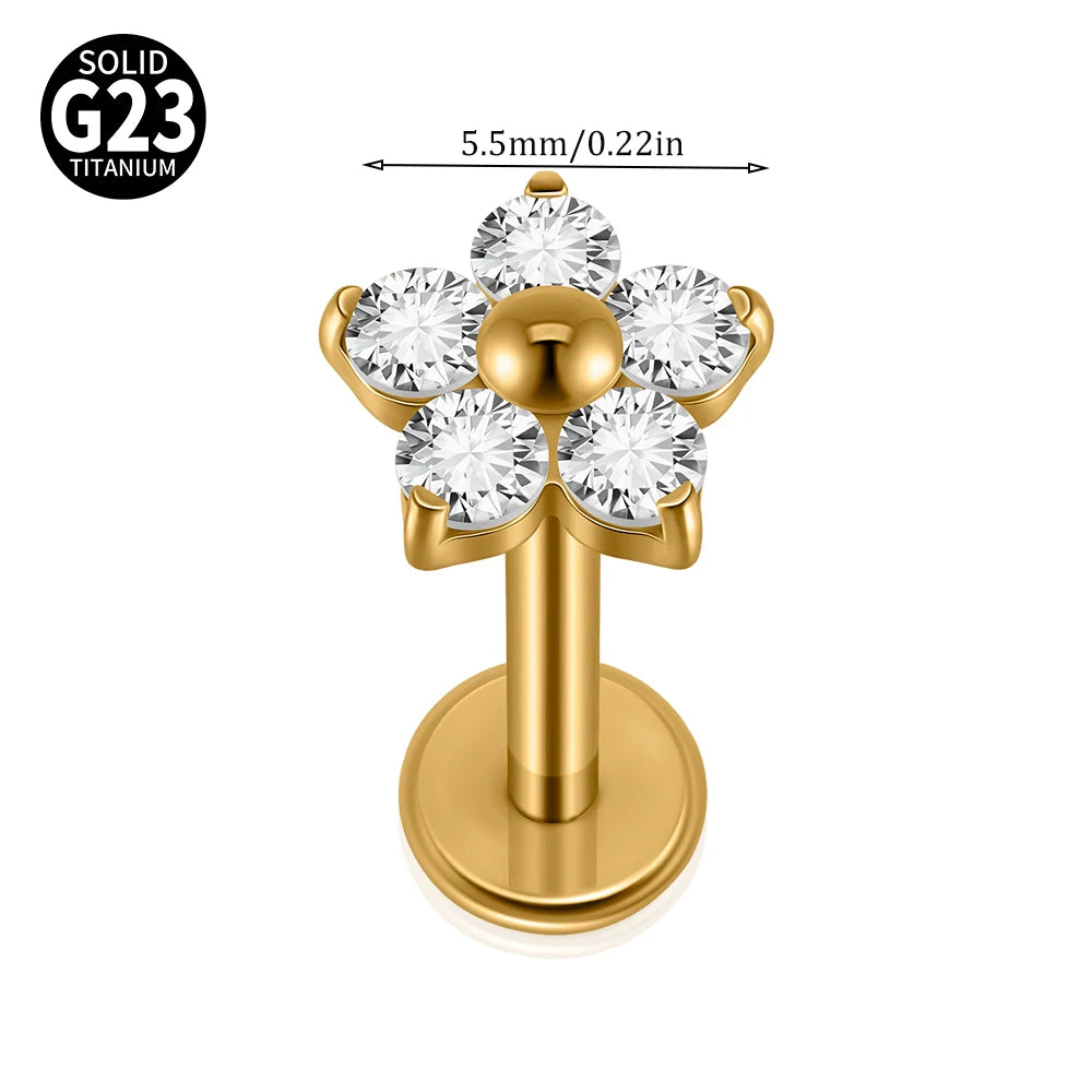 Lumière Pure™ ASTM Flower Zirconia Piercing Jewelry