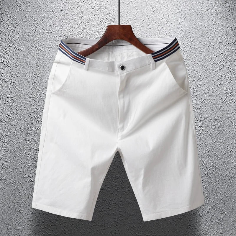 Men's Breathable Cotton Business Casual Elastic Shorts