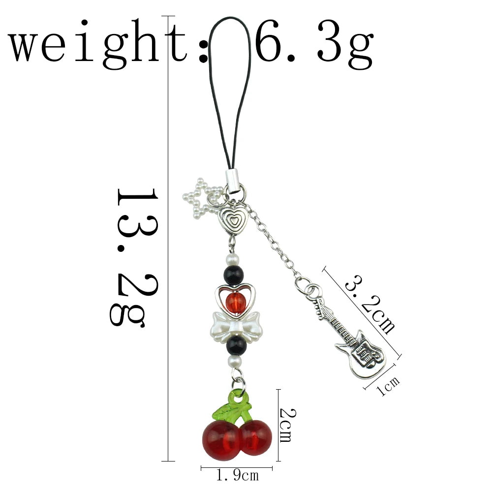 Delicious Red Fruit Crystal Cherry Pendant Keychain | Coach Bag Charm & Jewelry Gift