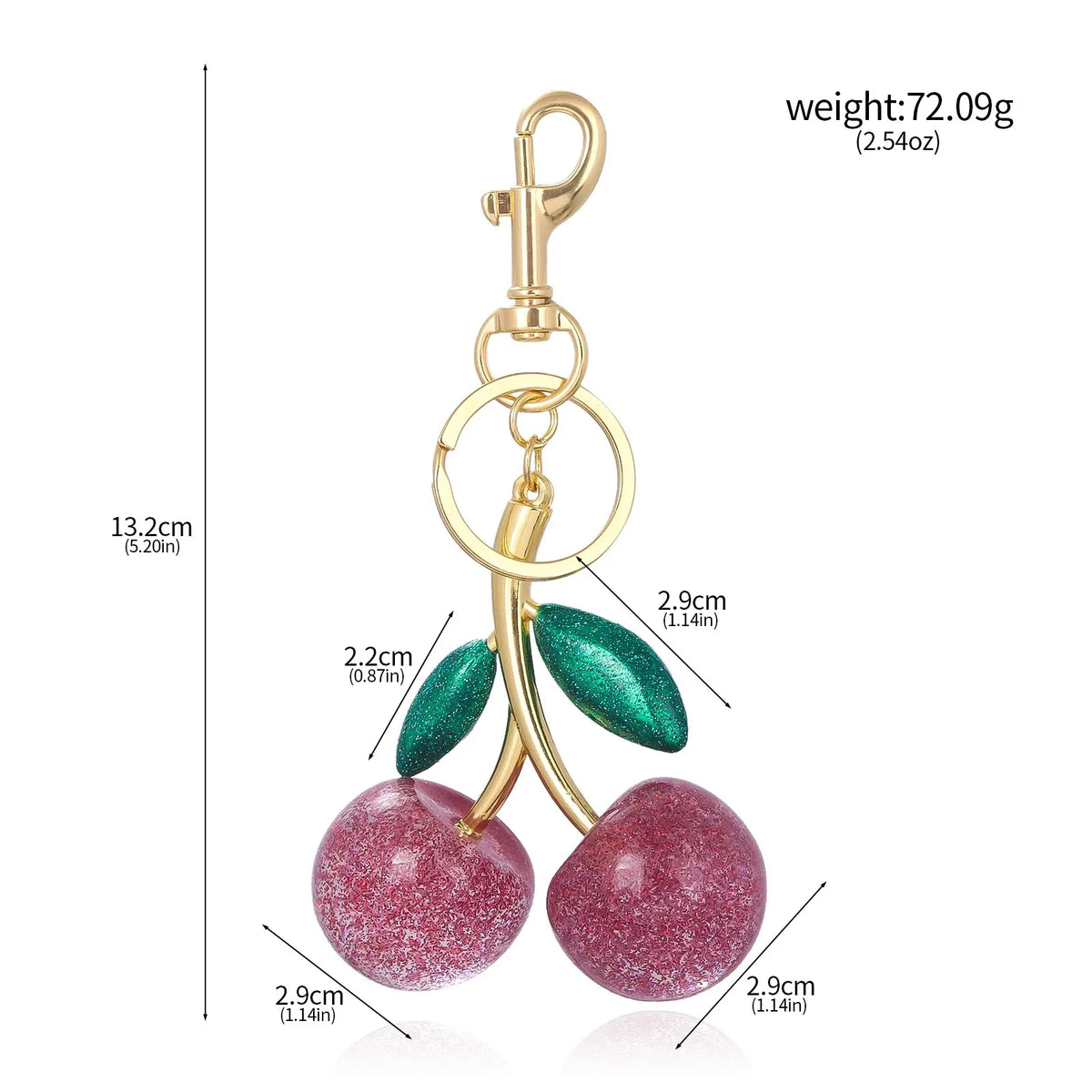 6-Piece Cherry Bag Charm & Pendant Set for Women's Handbags, Totes & Keychains