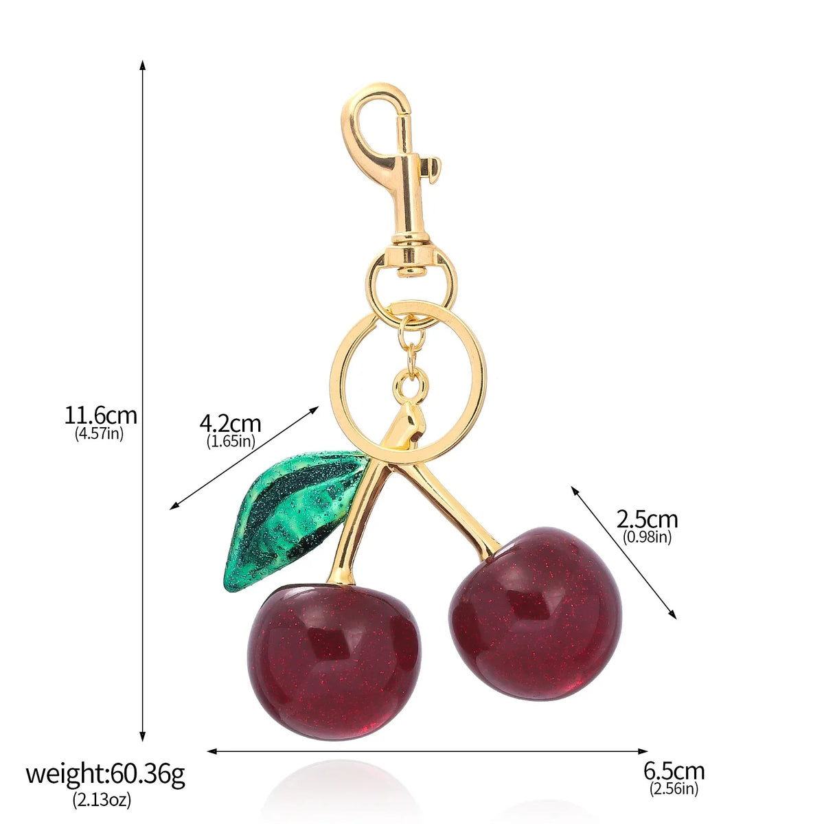6-Piece Cherry Bag Charm & Pendant Set for Women's Handbags, Totes & Keychains