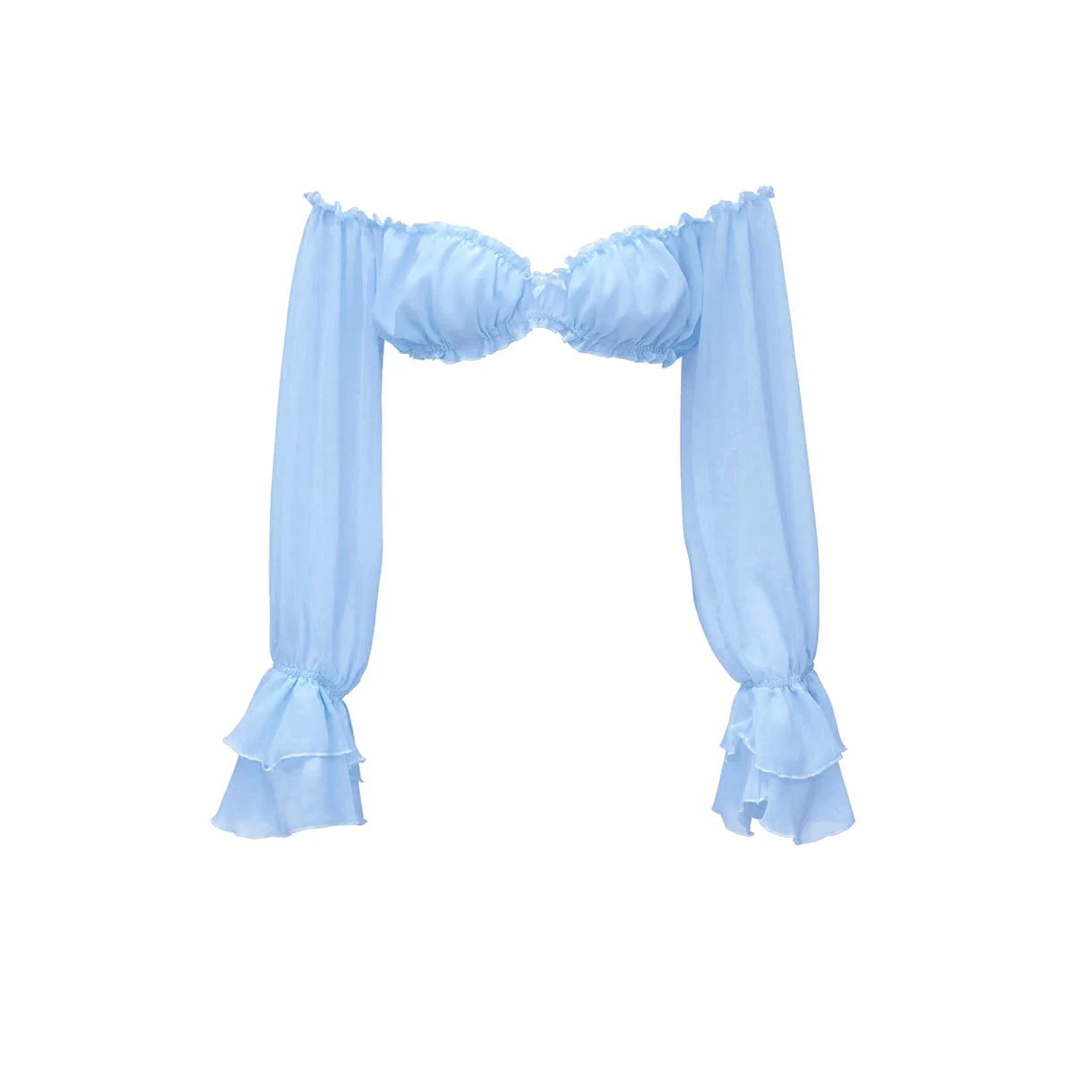 Women's Two-Piece Ruffle Off-The-Shoulder Bandeau & High-Waisted Maxi Skirt Beach Set