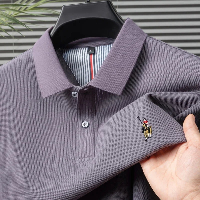 Men's 100% Cotton Embroidered Golf Polo Shirt