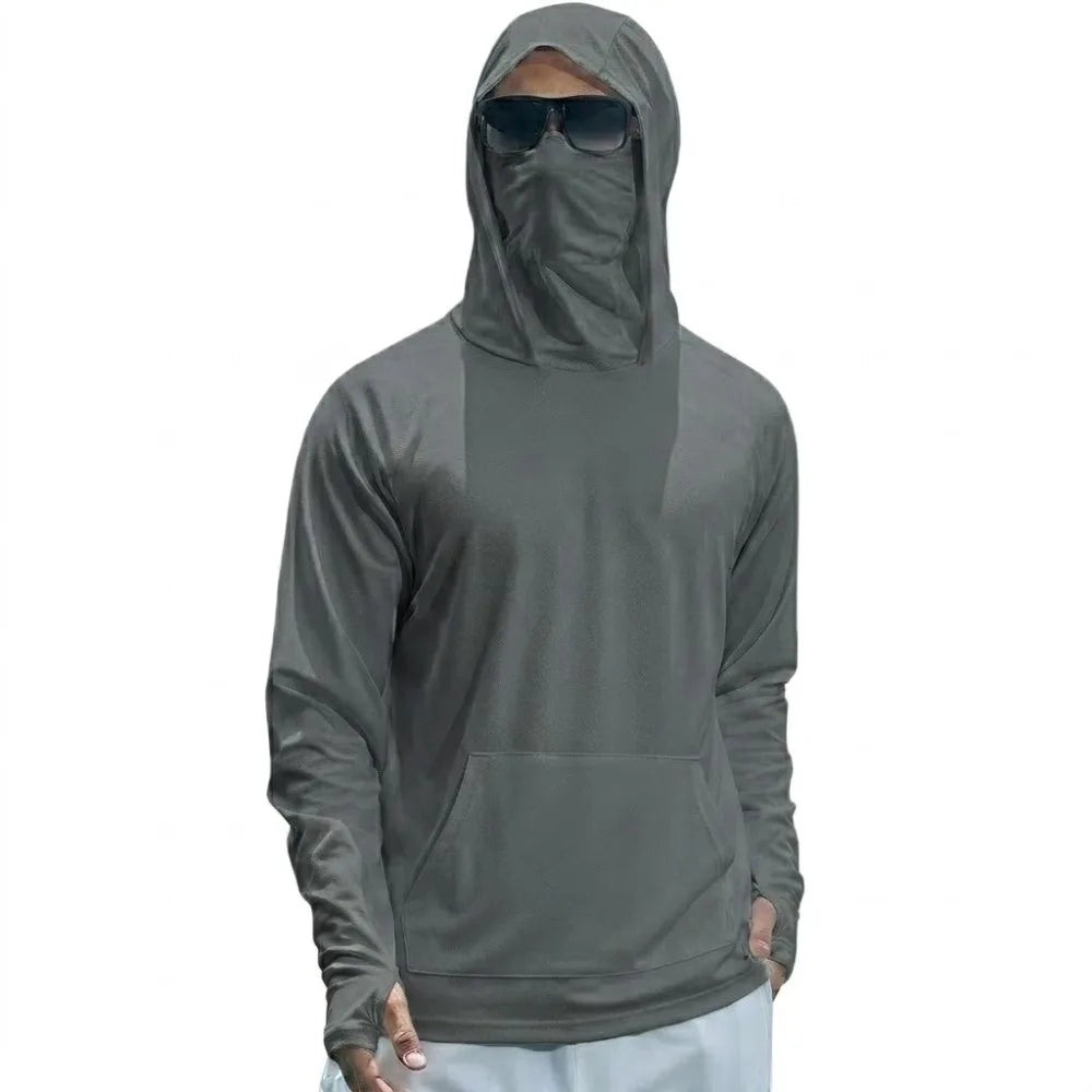 Men’s UPF 50+ Sun Protection Hoodie – Quick-Dry Performance Fishing & Outdoor Shirt