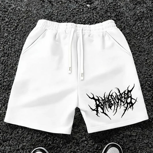 Men's Hot Selling Letter Pattern Printed Drawstring Waist Shorts, Summer Casual Outdoor Sports Shorts