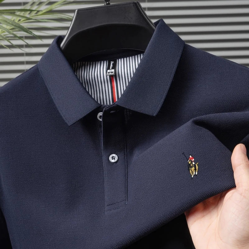 Men's 100% Cotton Embroidered Golf Polo Shirt