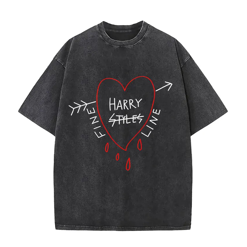 Retro Washed Harry Styles T-shirt Men Women O-Neck Oversized Cotton T Shirt Tops