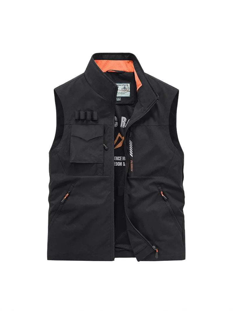 Men’s Multi-Pocket Outdoor Cargo Vest – Lightweight Fishing & Hiking Waistcoat