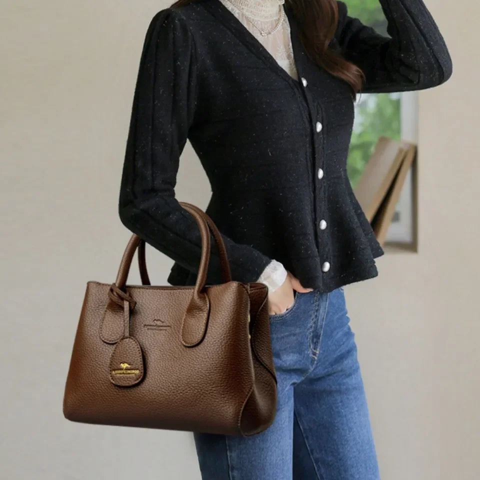 Women's 3-Layer Soft Leather Shoulder & Crossbody Handbag