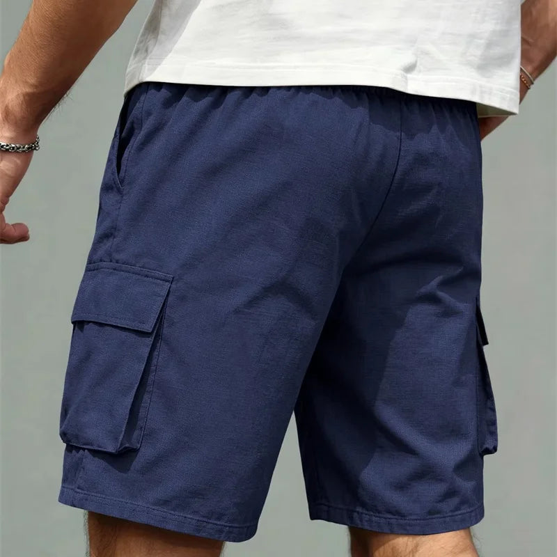Men's Loose Multi-Pocket Knee-Length Casual Cargo Shorts