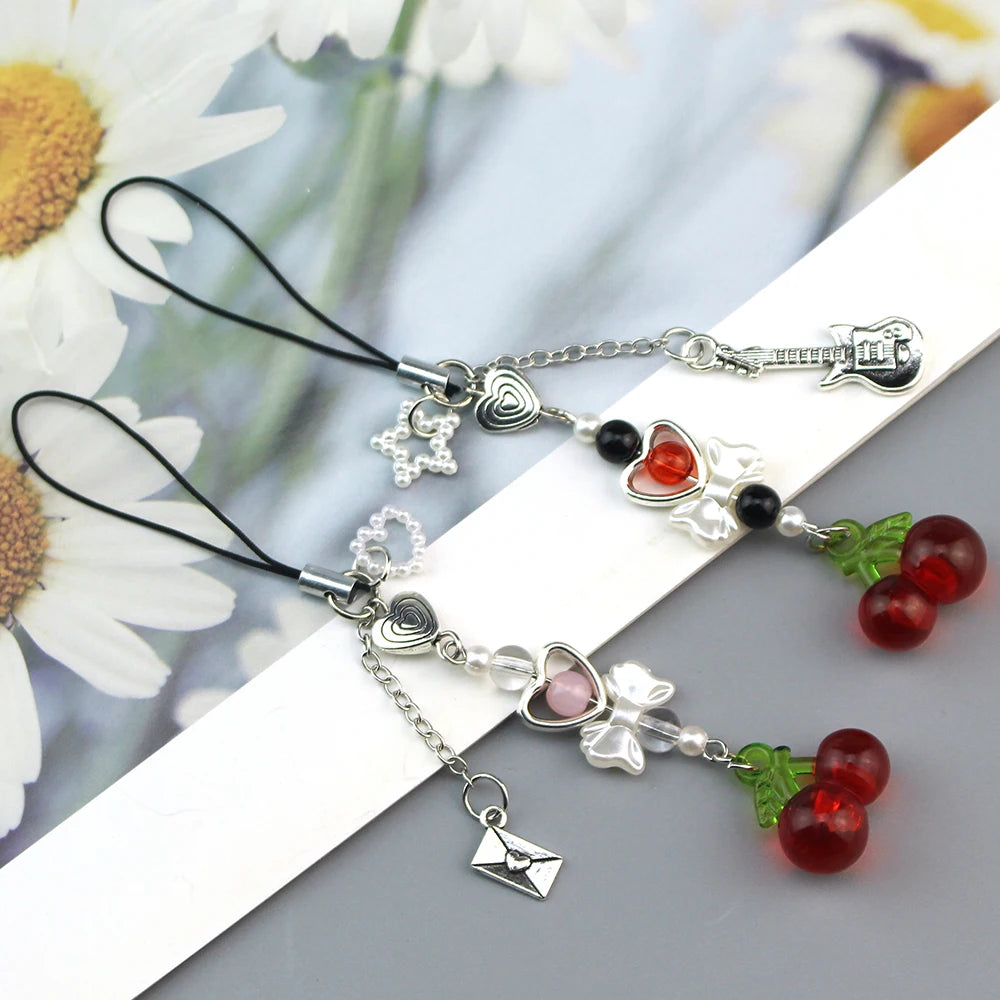 Delicious Red Fruit Crystal Cherry Pendant Keychain | Coach Bag Charm & Jewelry Gift