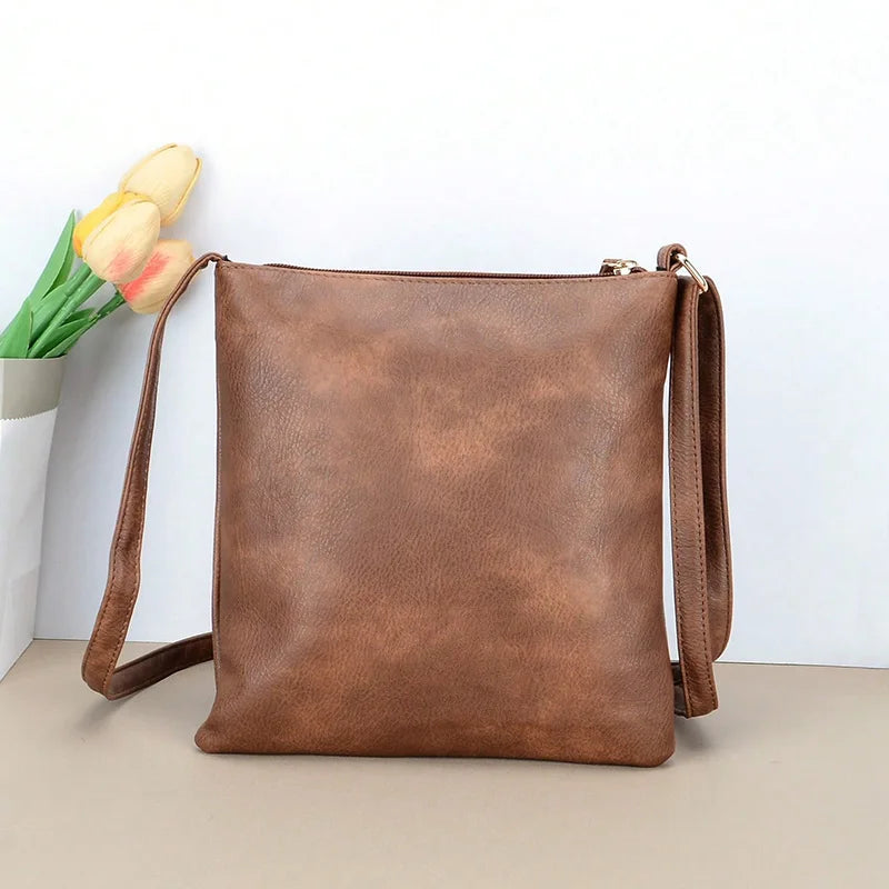 Women's Vintage Square Crossbody Bag with Tassel & Adjustable Strap