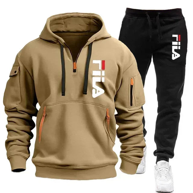 Men's Hooded Sportswear Tracksuit Set (Pullover Hoodie & Matching Joggers)