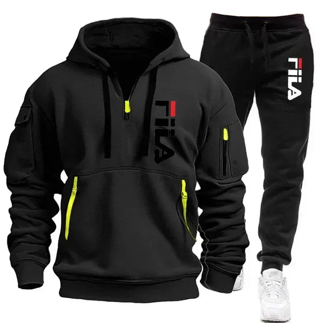 Men's Hooded Sportswear Tracksuit Set (Pullover Hoodie & Matching Joggers)