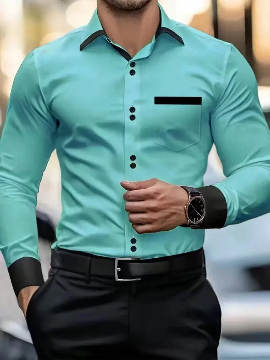 2026 Men's Casual Long Sleeved Shirt, New Style, Men's Comfortable and Fashionable Lapel Shirt