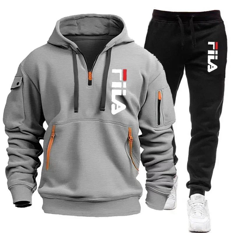 Men's Hooded Sportswear Tracksuit Set (Pullover Hoodie & Matching Joggers)