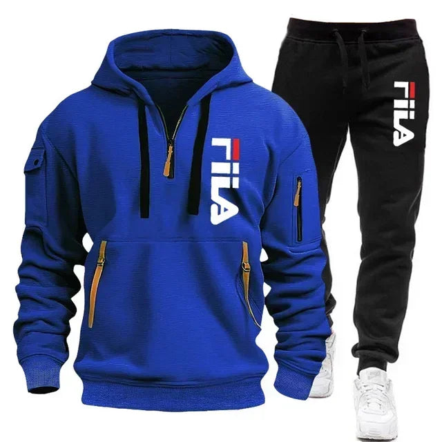 Men's Hooded Sportswear Tracksuit Set (Pullover Hoodie & Matching Joggers)
