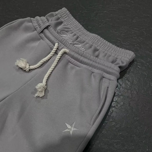 Men's Y2K Harajuku Double-Waisted Letter Embroidered Sweatpants