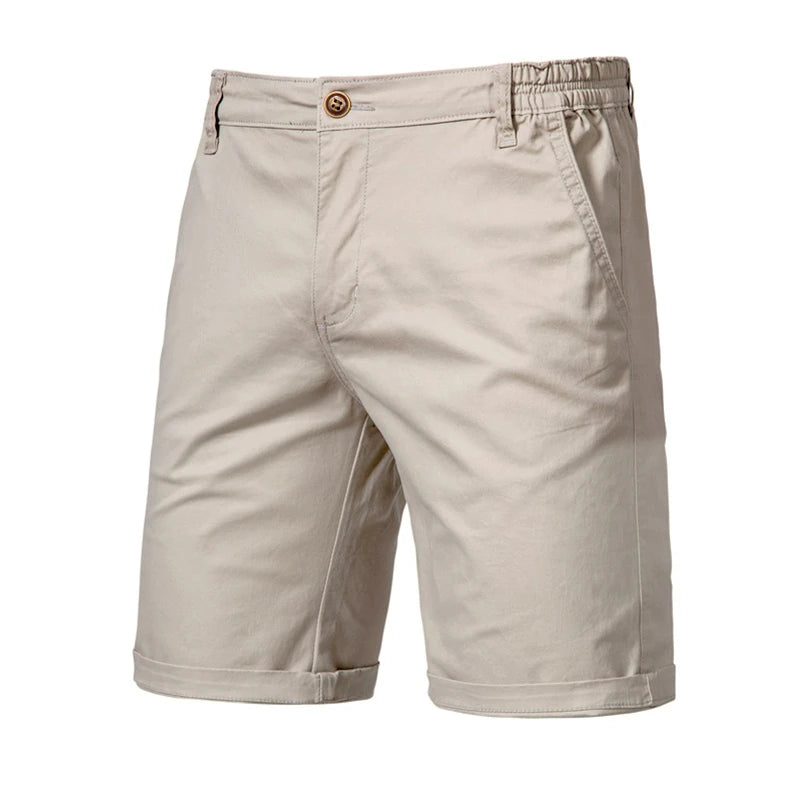 Men's 100% Cotton Elastic Waist Casual Cargo Shorts