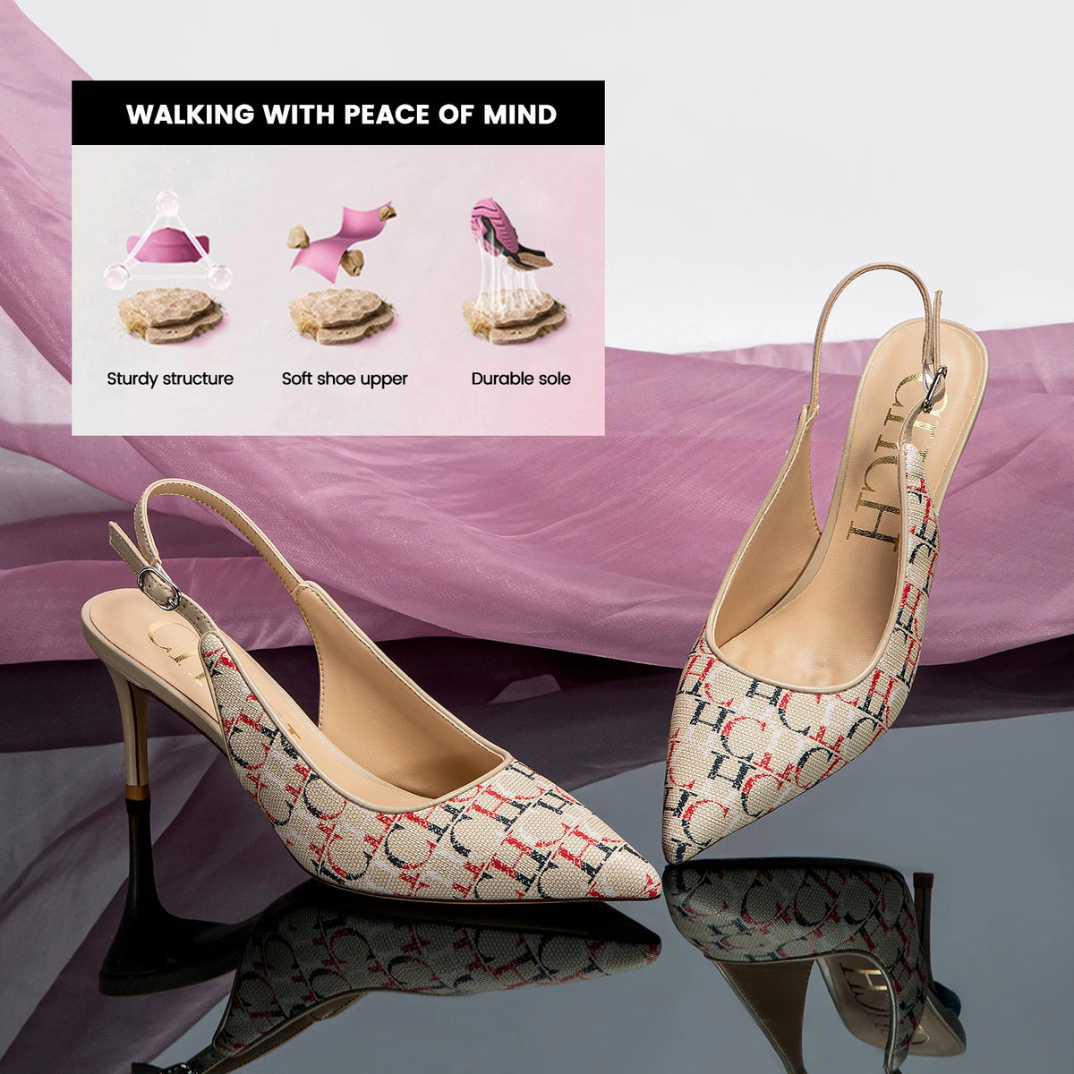SoleVacay™ Chic Slingback Heeled Sandals