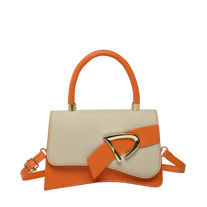 Women's Color-Block Spliced Crossbody Bag & Handheld Small Square Bag