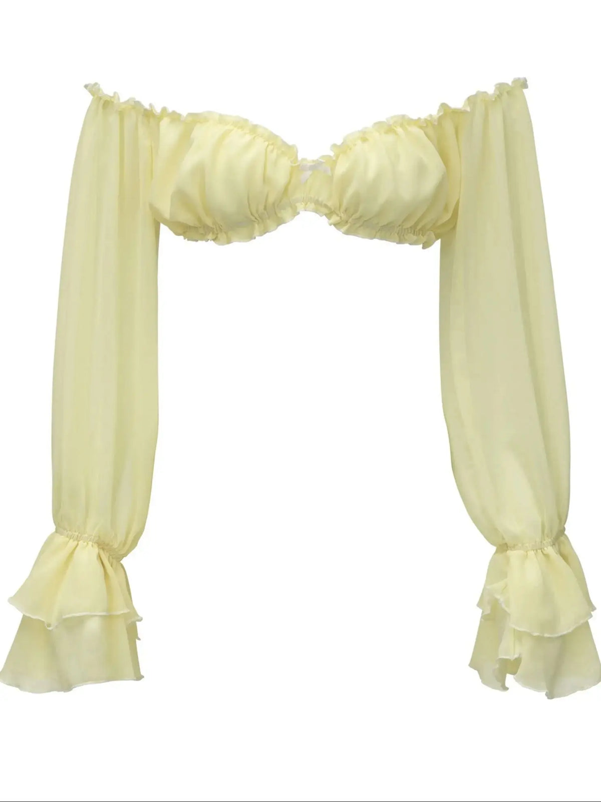 Women's Two-Piece Ruffle Off-The-Shoulder Bandeau & High-Waisted Maxi Skirt Beach Set