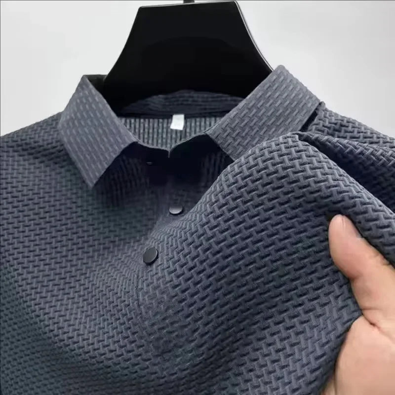 Men's Ice Silk Breathable Lapel Polo Shirt