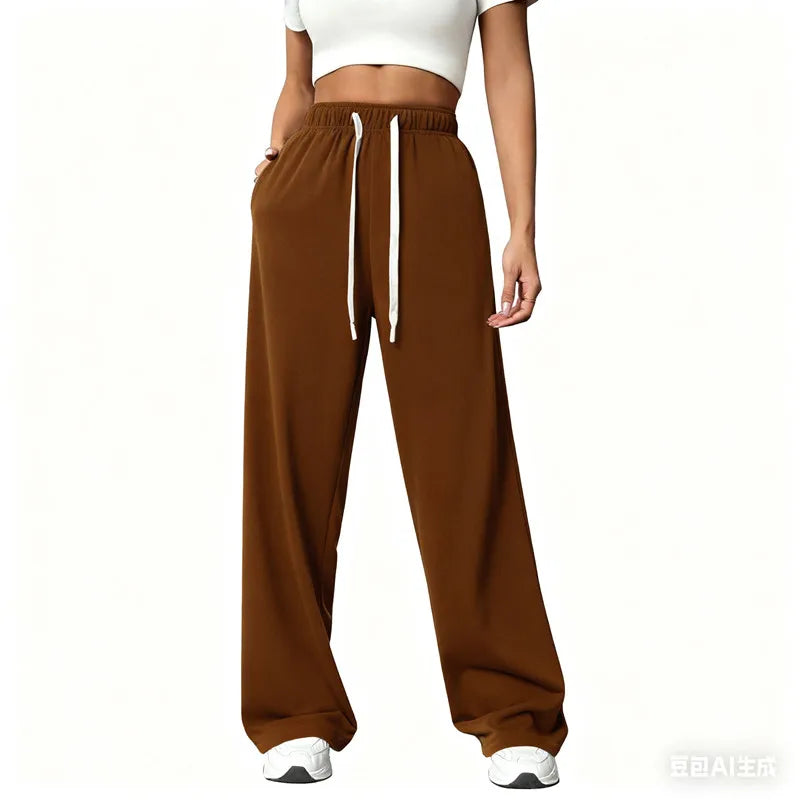 Unisex Wide-Leg Straight Sweatpants – Loose Fit Streetwear Joggers