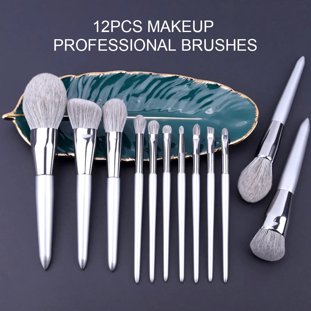 ProBrush™ 12-Piece Natural Goat Hair Professional Makeup Brush Set with Case