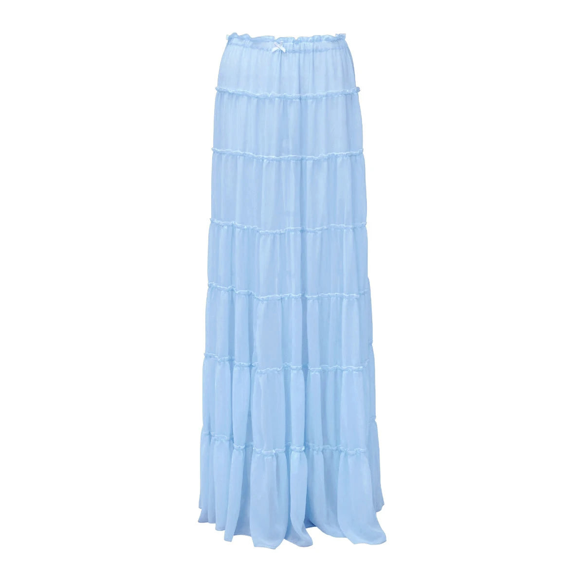 Women's Two-Piece Ruffle Off-The-Shoulder Bandeau & High-Waisted Maxi Skirt Beach Set
