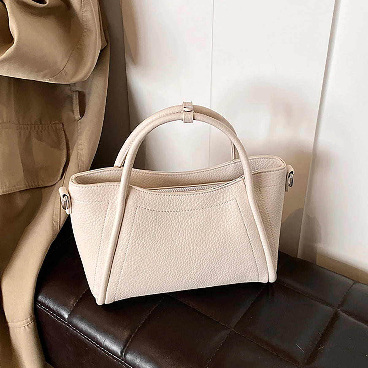 Women's Classic Black PU Leather Shoulder & Crossbody Bag