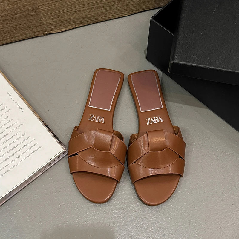 Women's Summer Designer Solid-Color Fashion Slides | Chic Casual Outdoor Slippers