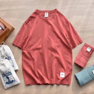 Men's Vintage Washed 100% Cotton Crewneck T-Shirt