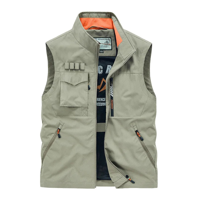 Men’s Multi-Pocket Outdoor Cargo Vest – Lightweight Fishing & Hiking Waistcoat