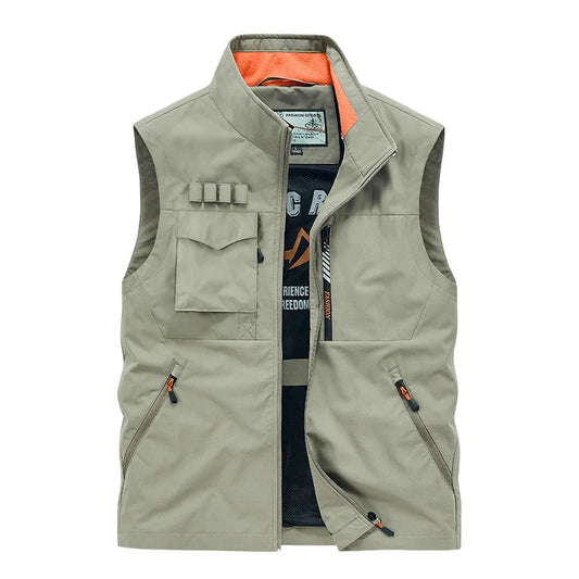 Men’s Multi-Pocket Outdoor Cargo Vest – Lightweight Fishing & Hiking Waistcoat