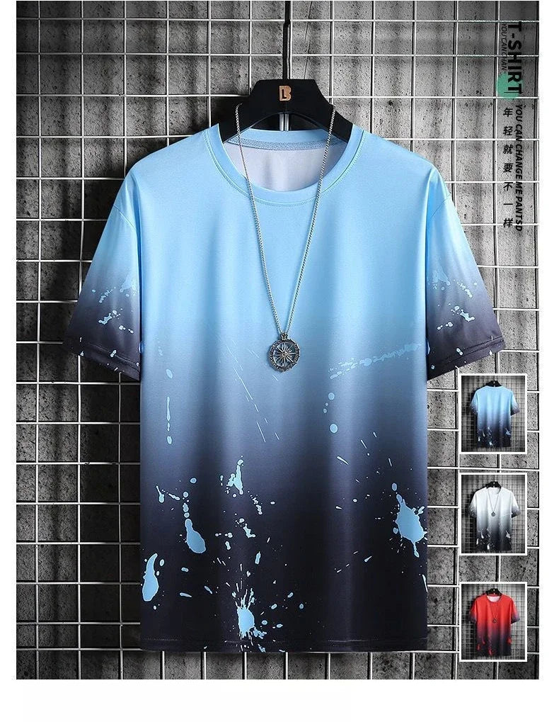 Men’s 2-Piece Printed T-Shirt & Shorts Gym Set – Quick-Dry Summer Workout Outfit