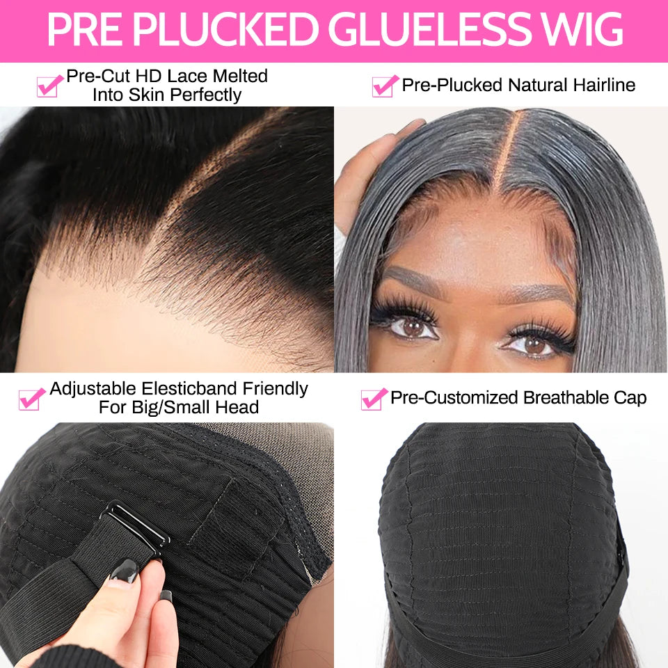 ReadyGo™ 7x5 HD Glueless Mongolian Water Wave Human Hair Wig