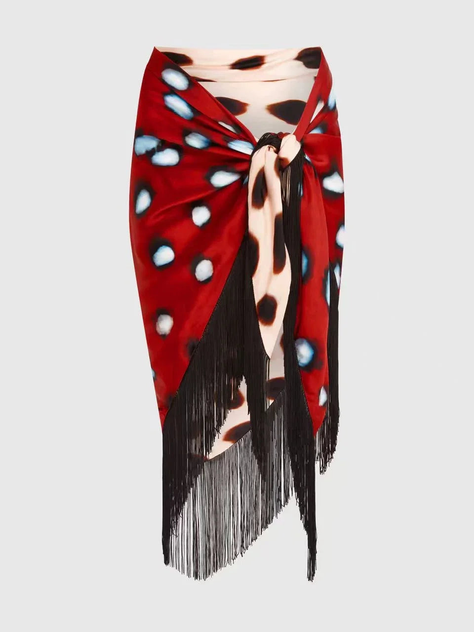 Women's Animal Print V-Neck Ruched Drawstring Slip Maxi Dress