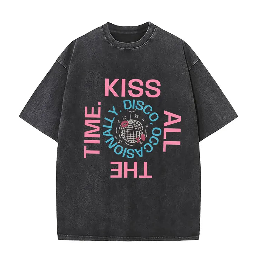 Retro Washed Harry Styles T-shirt Men Women O-Neck Oversized Cotton T Shirt Tops