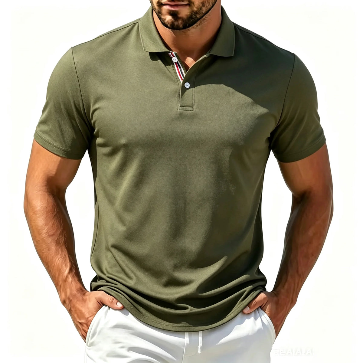 Men's Breathable Mesh Short-Sleeve Polo T-Shirt