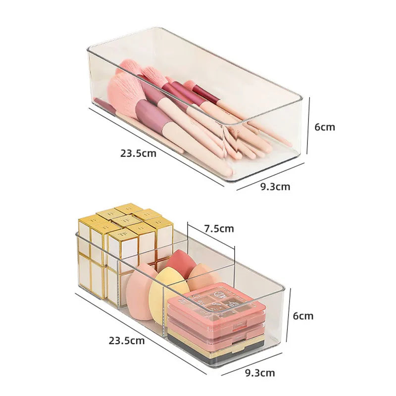 Clear Acrylic Desktop Cosmetic Organizer & Layered Makeup Storage Box