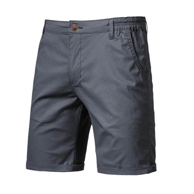Men's 100% Cotton Elastic Waist Casual Cargo Shorts