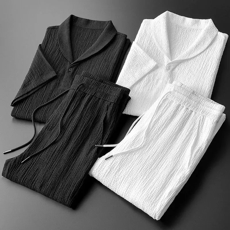 Men's Lightweight Solid Color T-Shirt & Jogger Pants Set