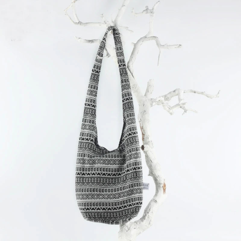 Women's Bohemian Thai Cotton Sling Hobo Bag with Free Gift