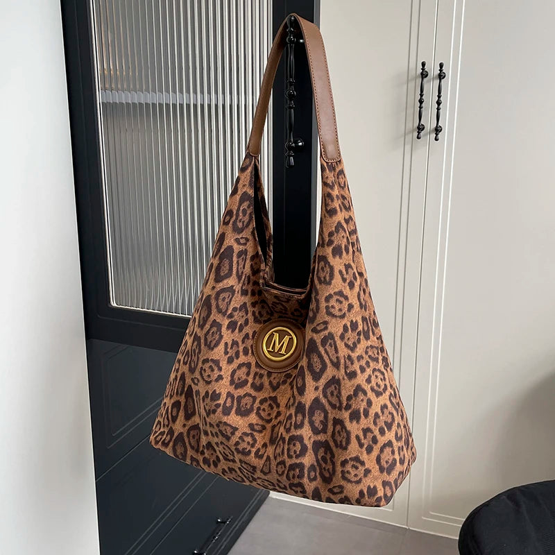 Women's Faux Suede Large Capacity Shoulder Tote Bag